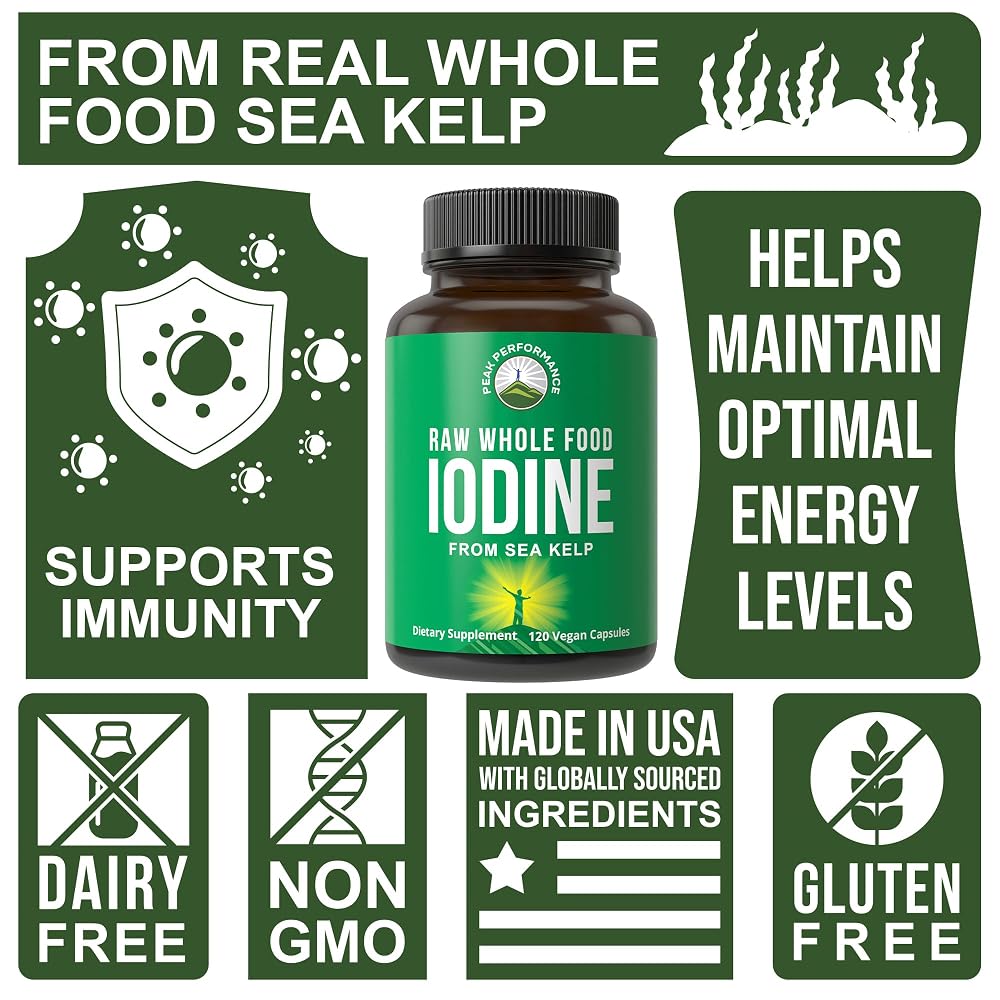 Peak Performance Iodine Supplement from Organic Kelp - 120 Capsules - image 3