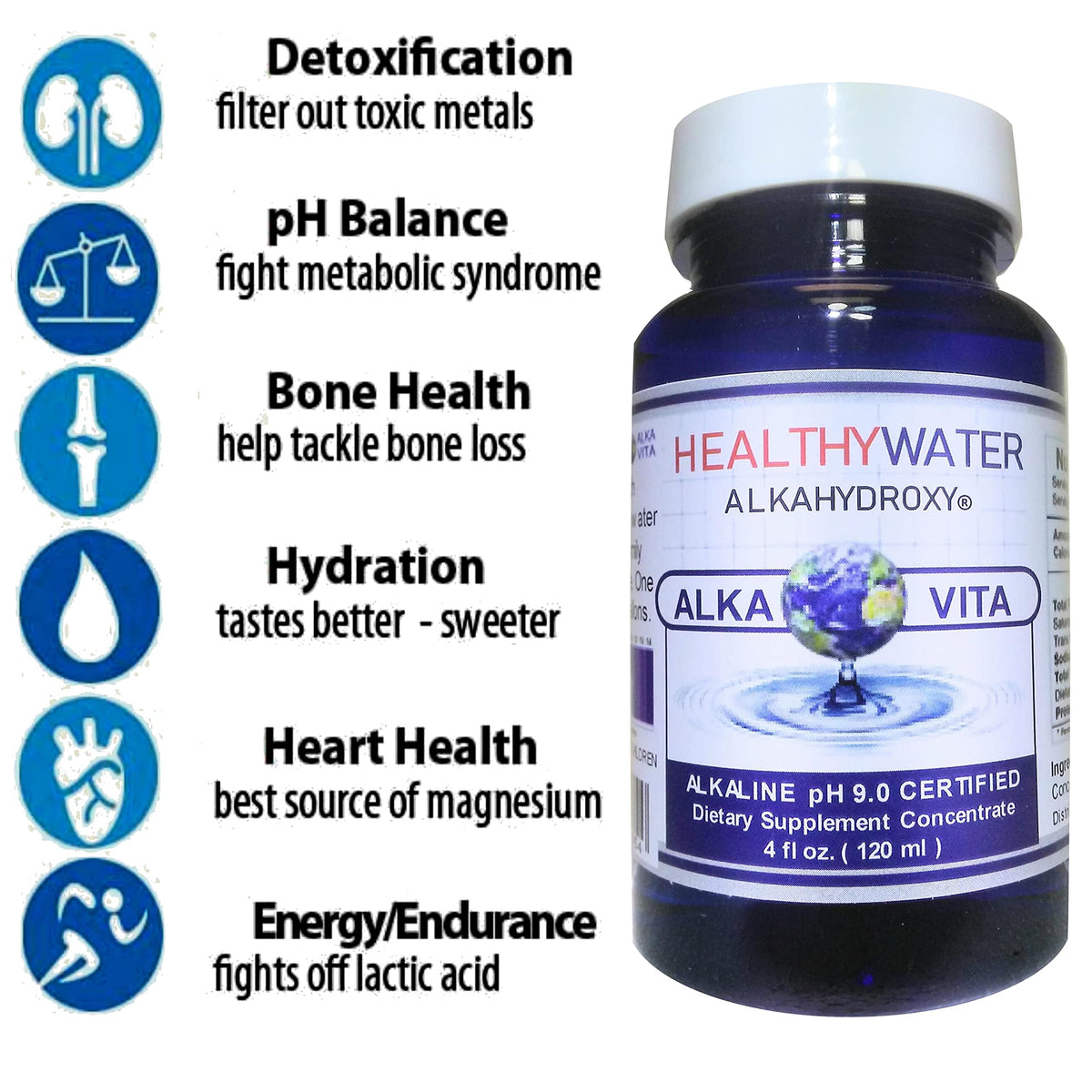 ALKA VITA Alkaline Water Concentrate pH 9.0 - 4 Fl Oz - image 2
