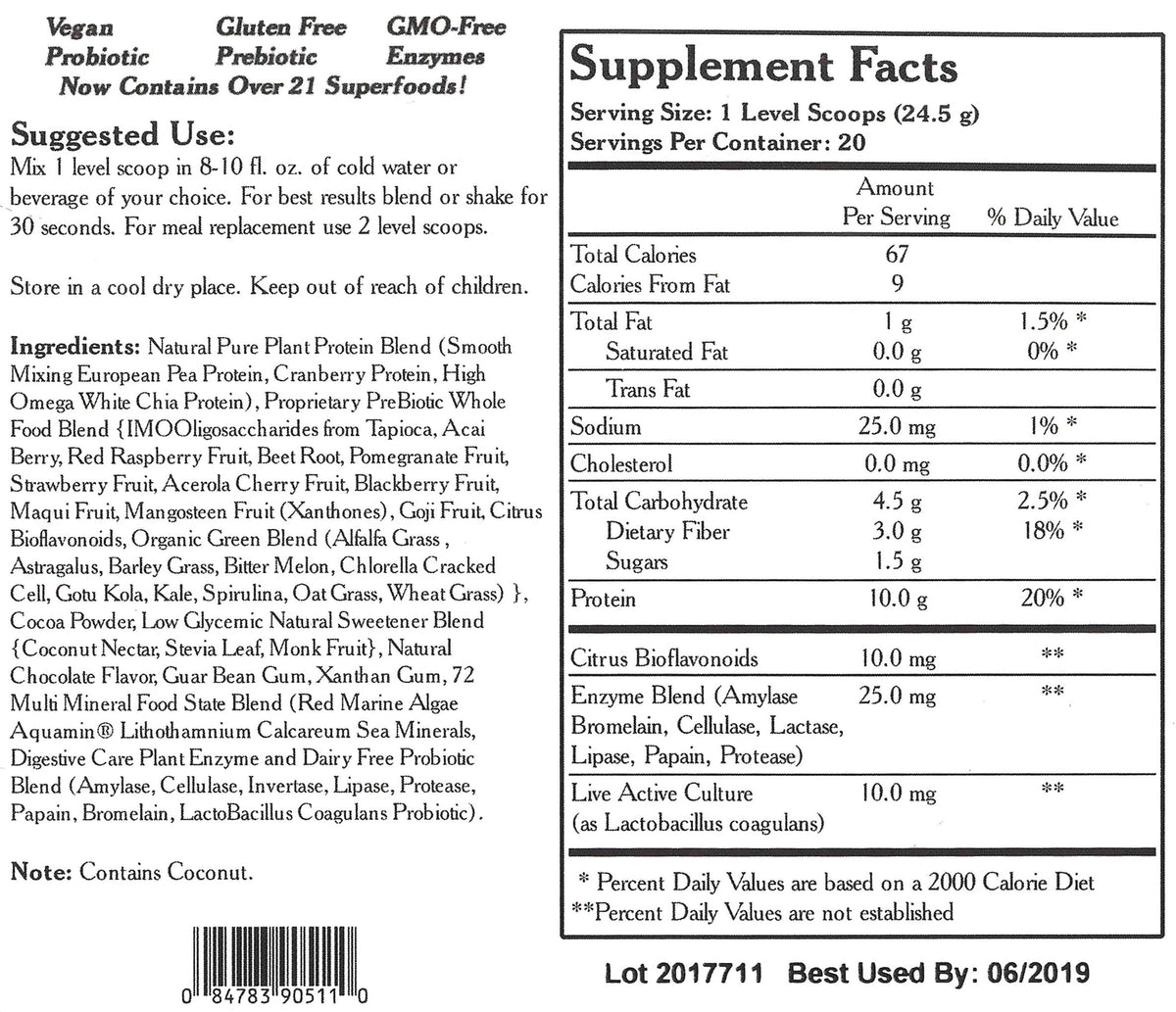 Wholistic Botanicals Live Plant Pea Protein Vanilla Powder - 1 lb - image 5
