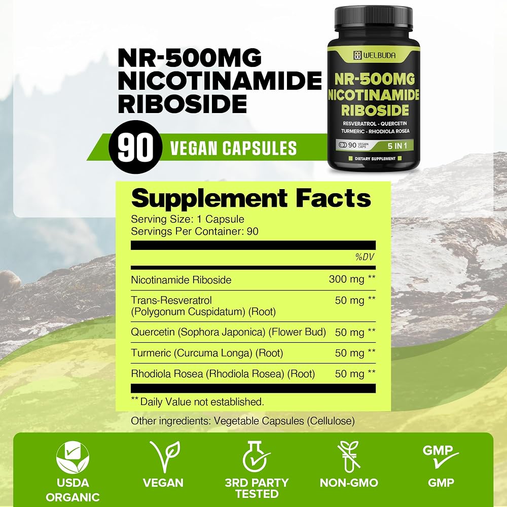 WELBUDA 5in1+ Nicotinamide Riboside Supplement - 90 Capsules - image 2