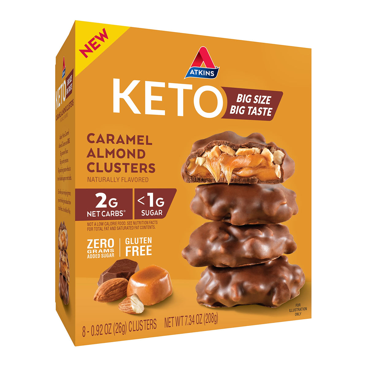 Atkins Caramel Almond Clusters Keto Nutrition Bar - 8 Count