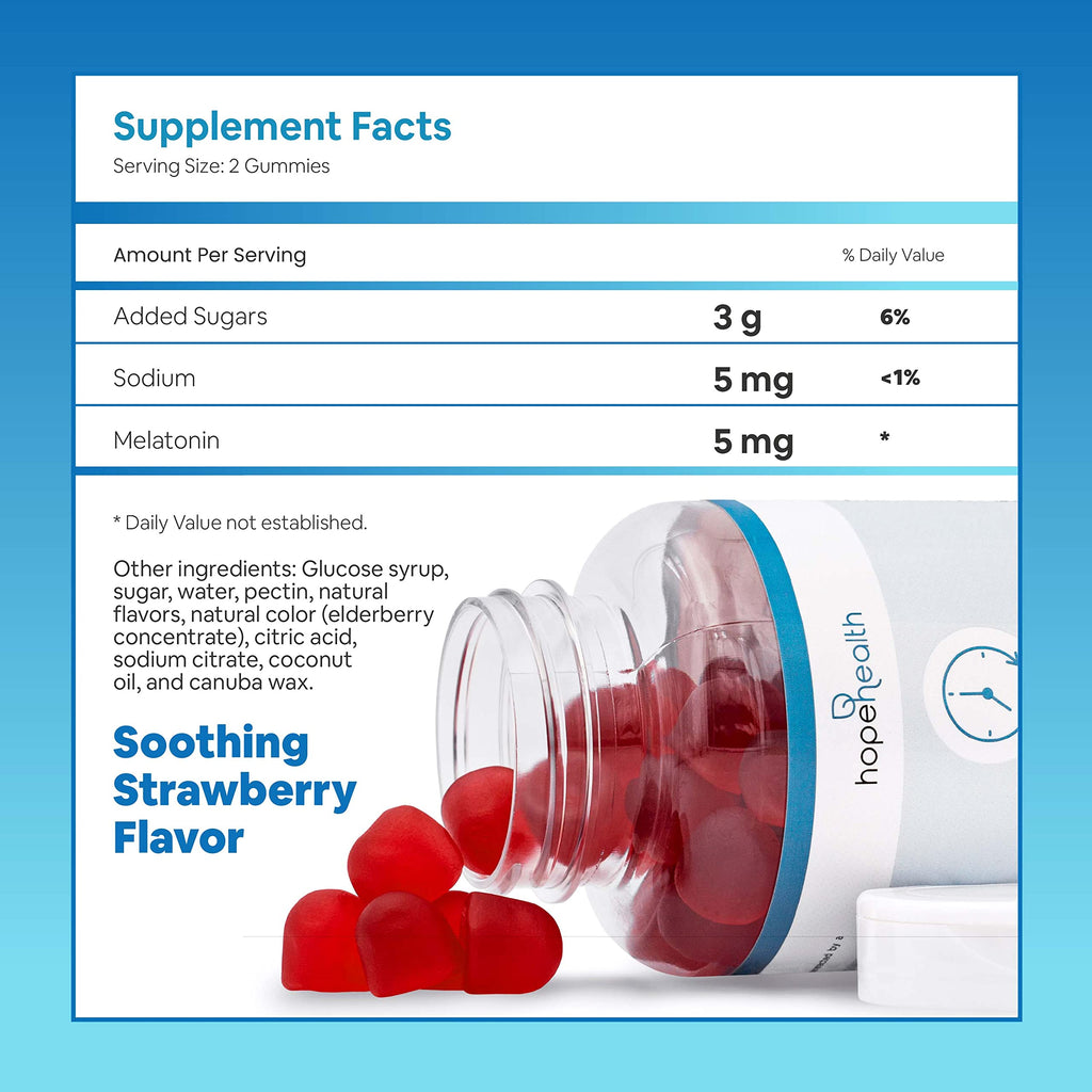 Hope Health Melatonin Gummies for Sleep Support - 60 Count - image 4