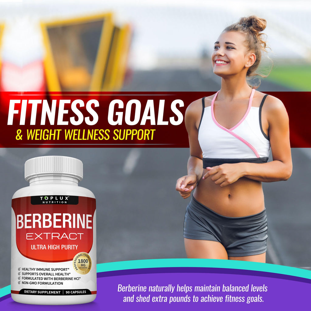 Toplux Berberine Supplement 1800mg - 90 Capsules - image 5