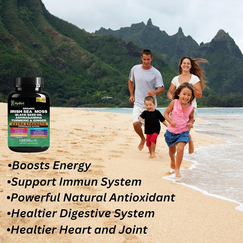 AyBet Organic Irish Sea Moss 16-in-1 Supplement - 120 Capsules - image 7