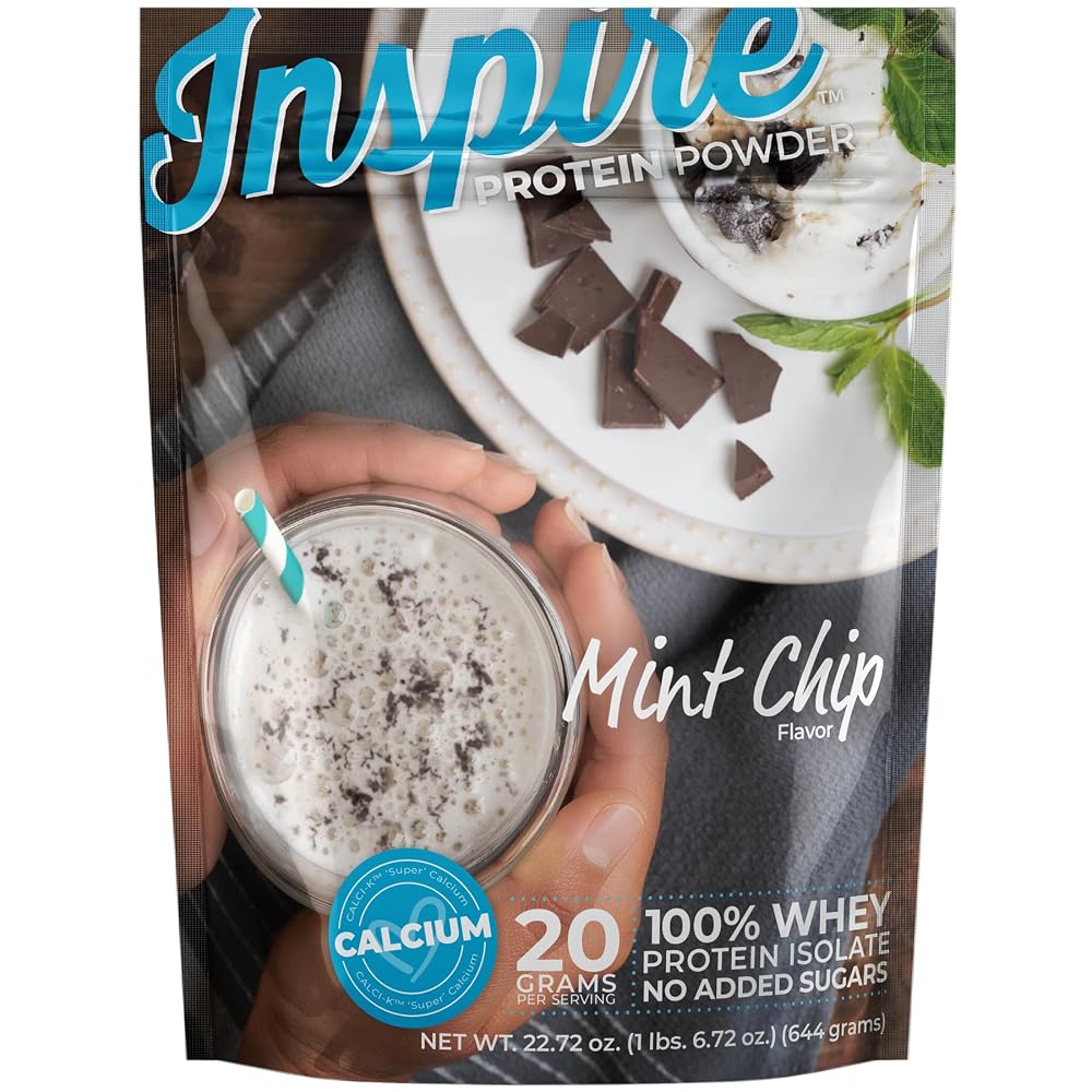 Bariatric Eating Inspire Mint Chip Whey Protein Isolate Powder - 20 Servings