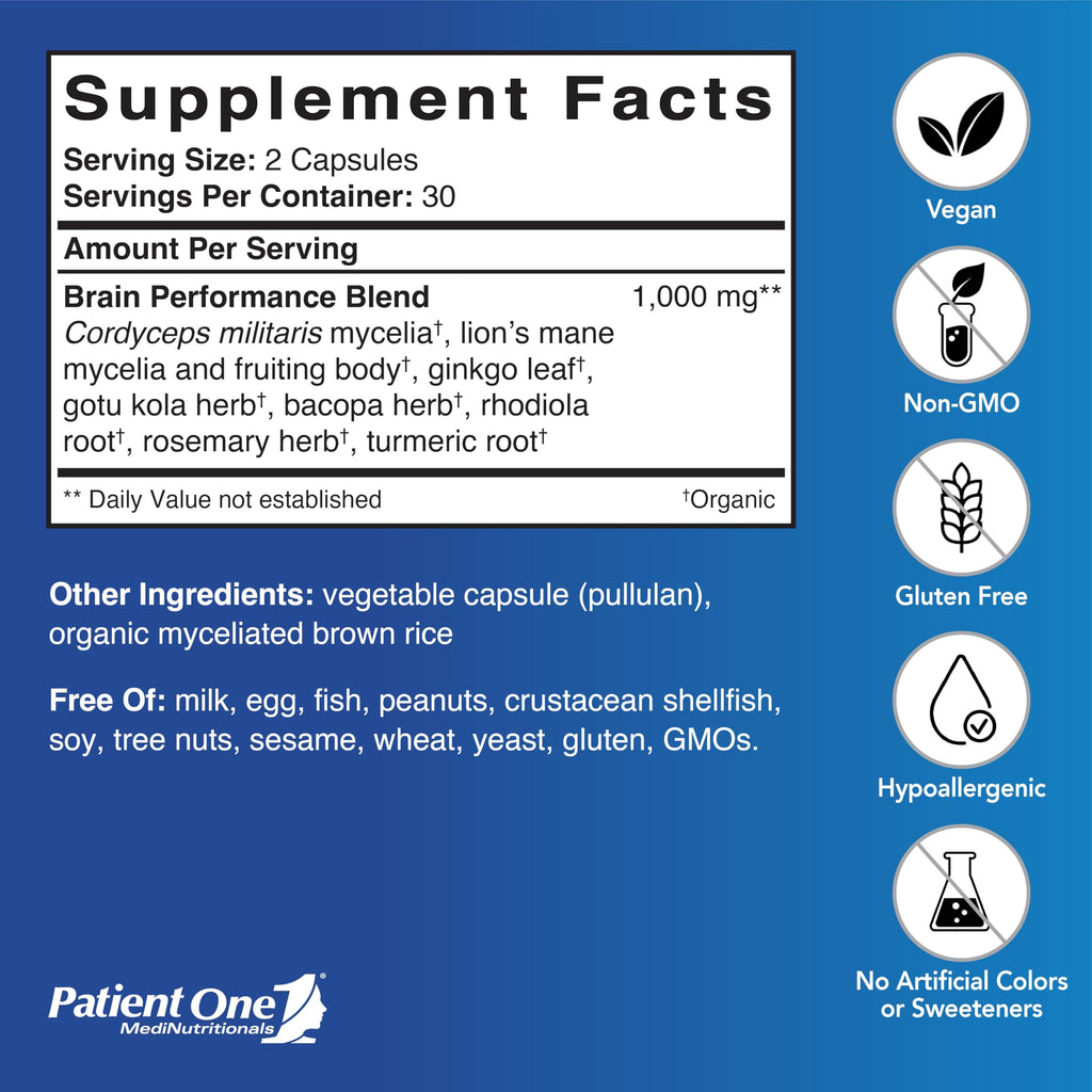 Patient One Cogni-Sharp Nootropic Brain Support - 60 Capsules - image 2