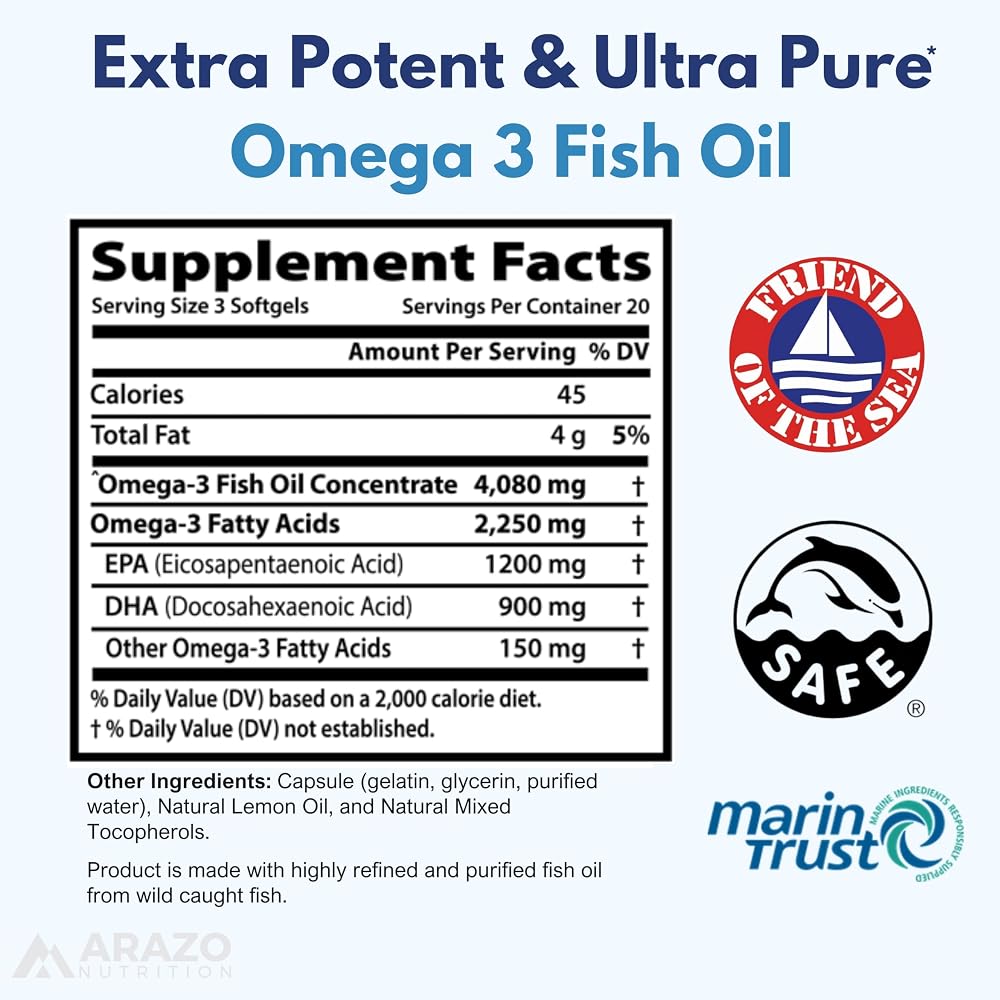 Arazo Nutrition Omega 3 Fish Oil 2250mg