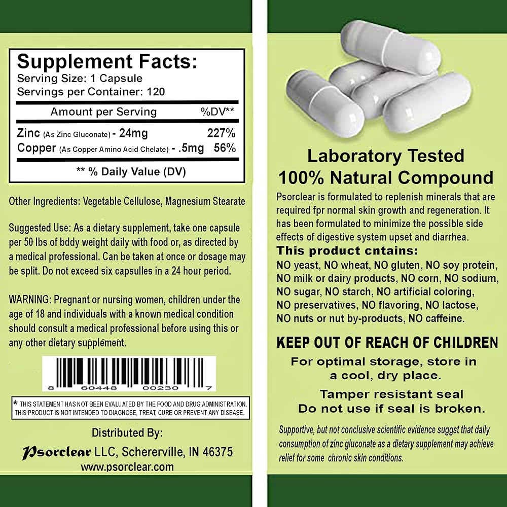 Psorclear Psoriasis & Eczema Relief - 120 Capsules - image 2