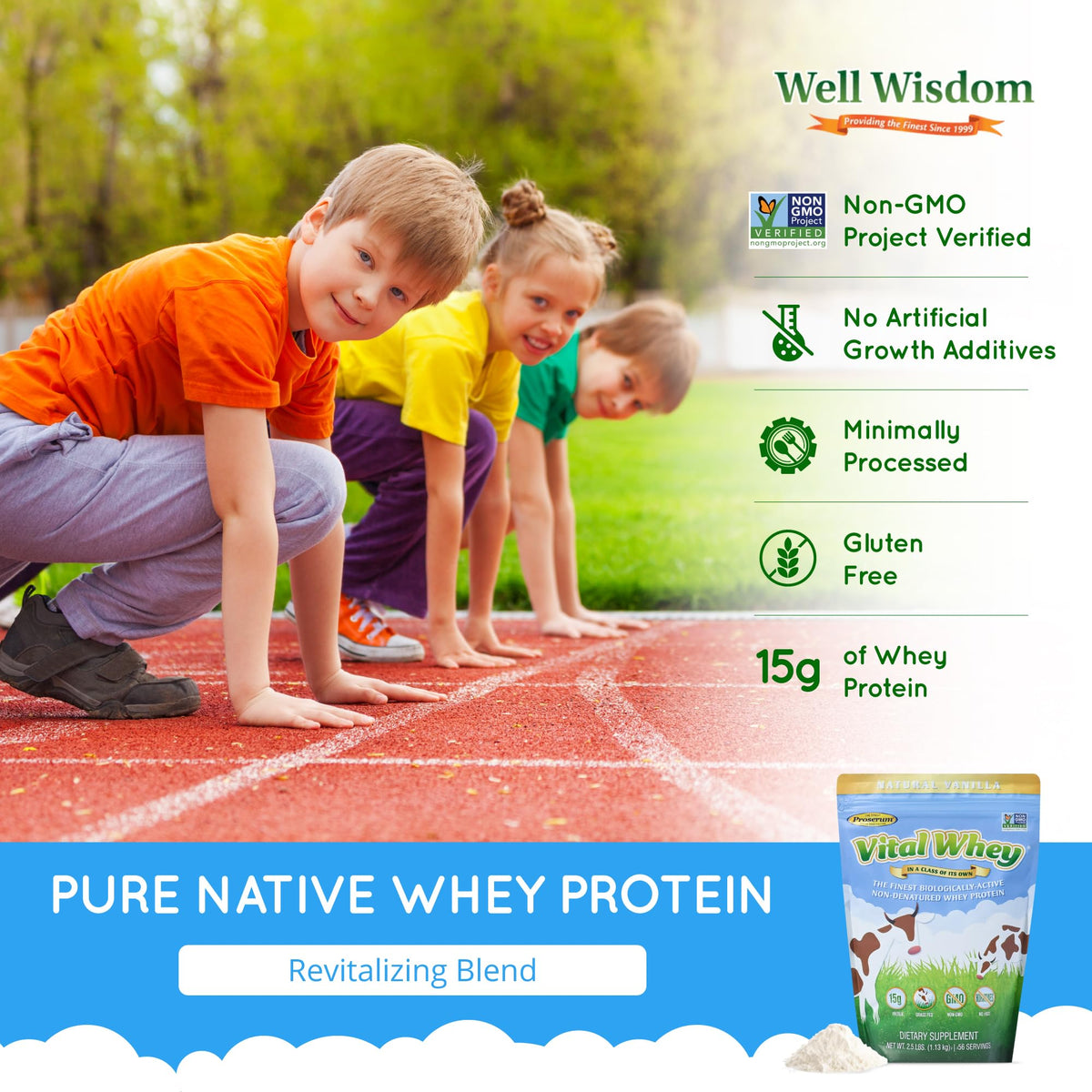Well Wisdom Proteins Vital Whey Grass-Fed Whey Protein Powder