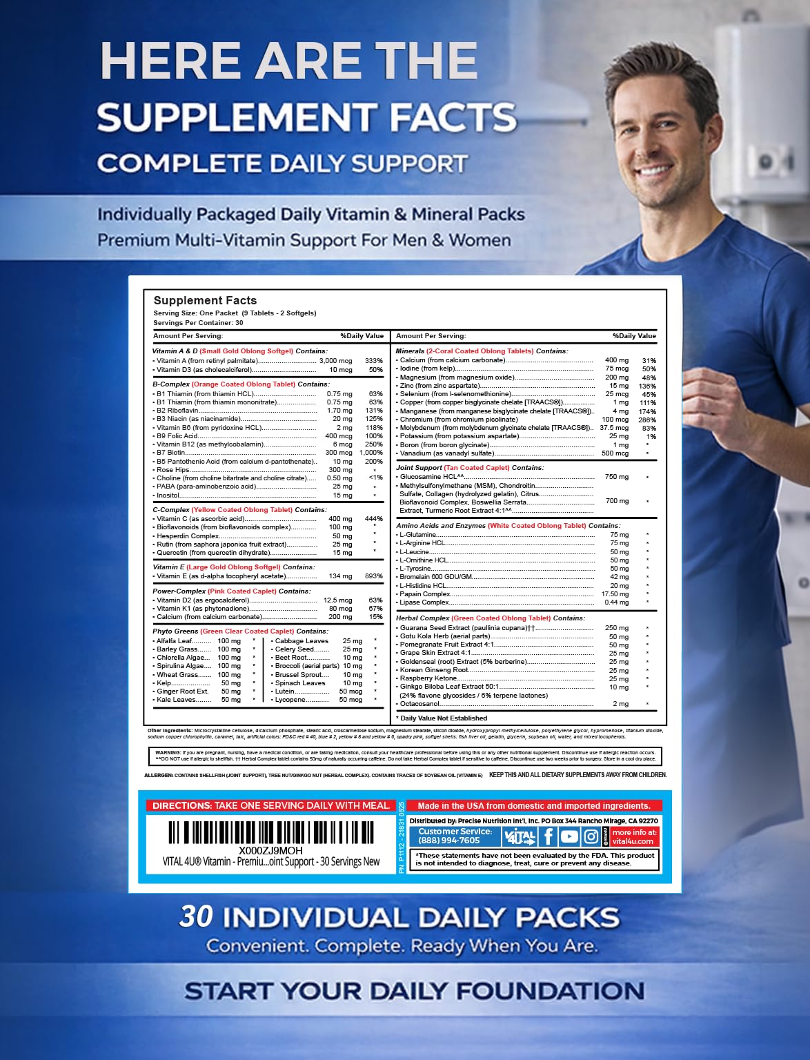VITAL 4U Premium Daily Multivitamin Packs - 30 Servings - image 3