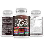 NEW AGE Lions Mane Mushroom Supplement with Turkey Tail Reishi