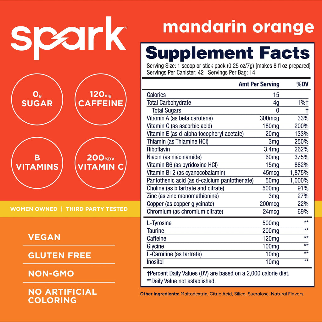 AdvoCare Spark Energy & Focus Drink Mix Mandarin Orange - 42 Servings - image 2