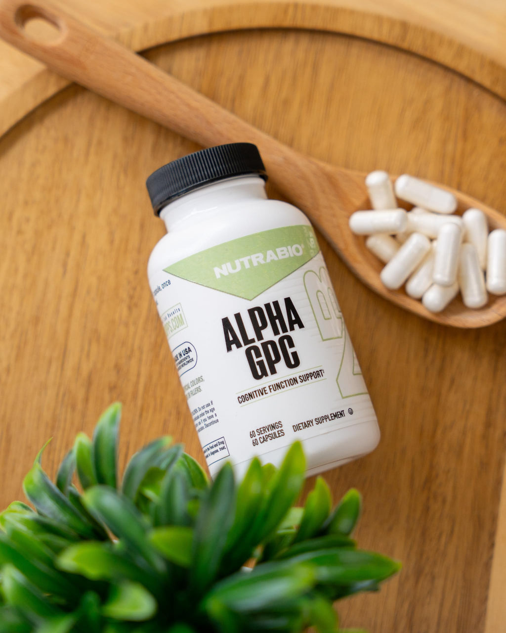 NutraBio Alpha GPC Brain Support 300mg - 60 Vegetable Capsules - image 5