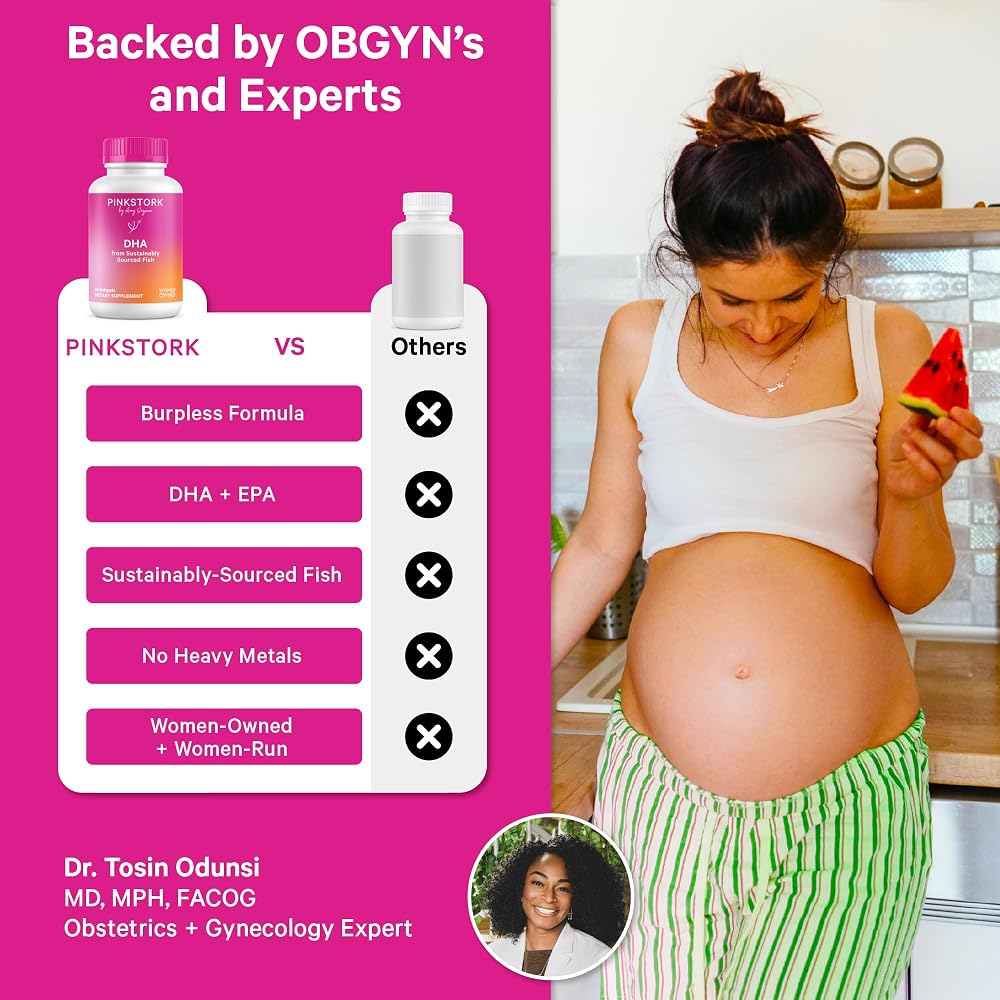 Pink Stork Omega-3 Fish Oil DHA + EPA Prenatal - 60 Softgels - image 3