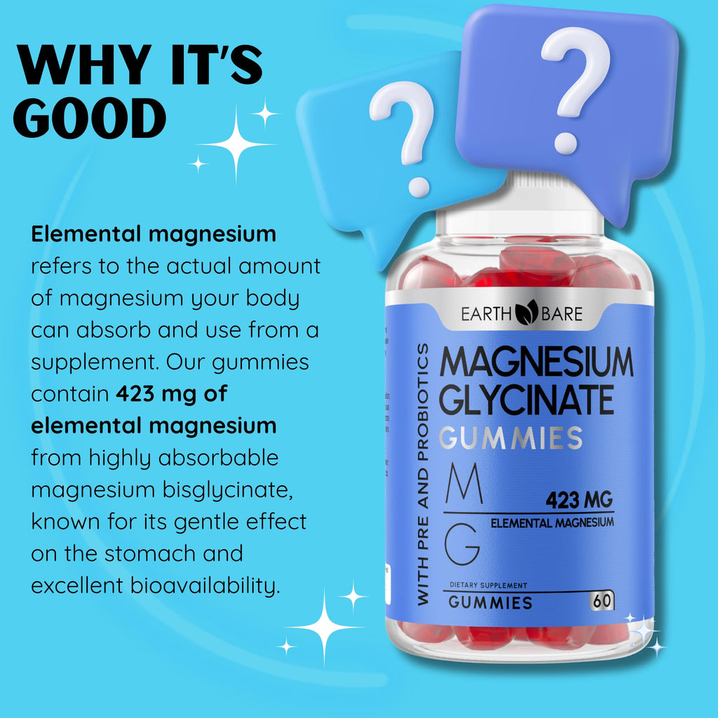 Earth Bare Magnesium Glycinate Gummies - 60 Count - image 2