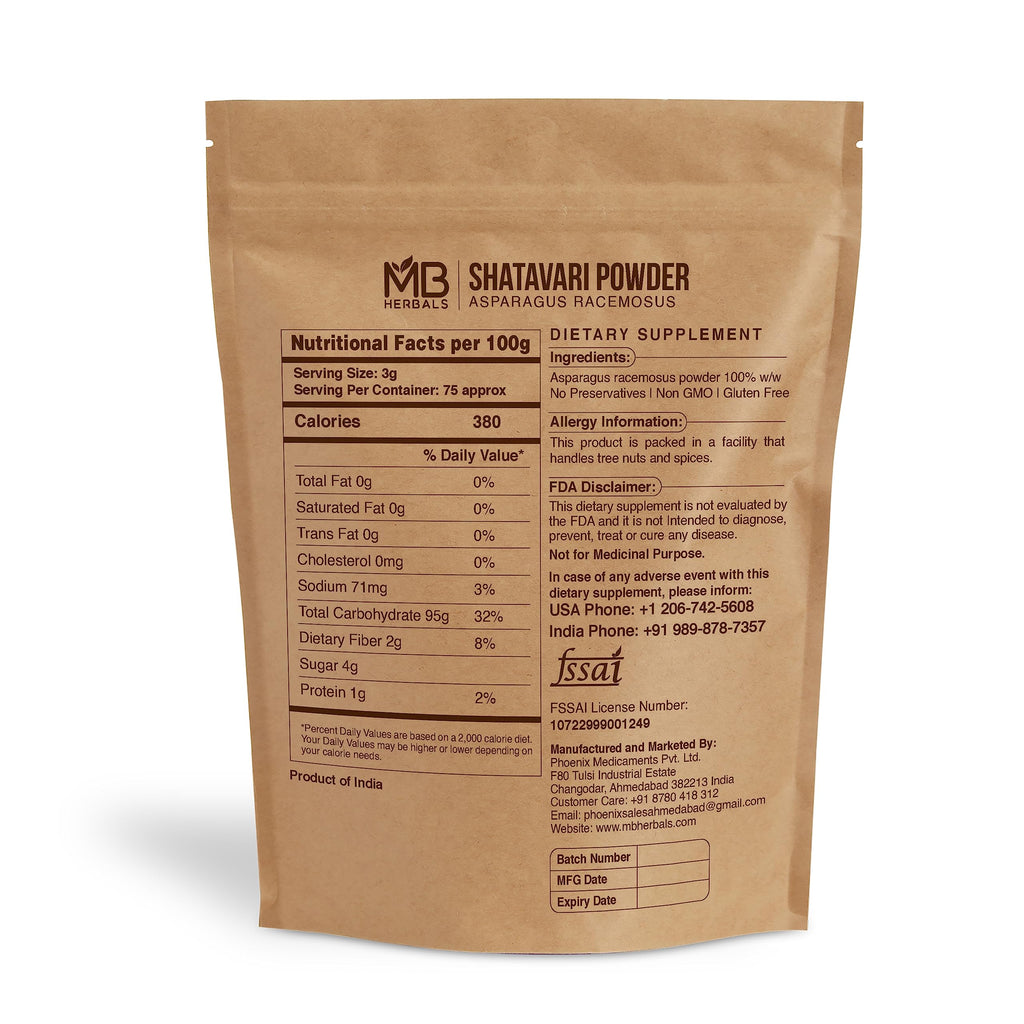 MB Herbals Pure Shatavari Powder - 227g - image 2
