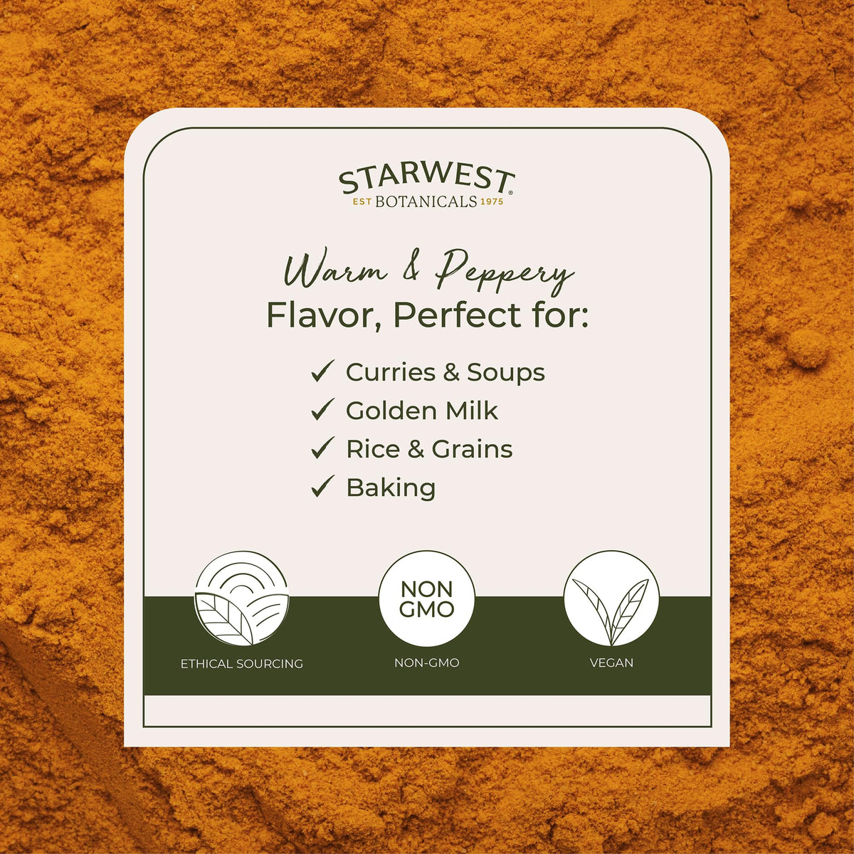 Starwest Botanicals Organic Ground Turmeric Root Powder - 1 lb - image 3