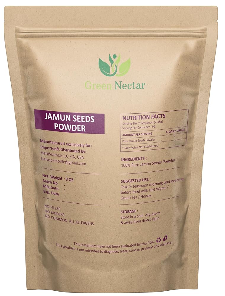 Green Nectar Jamun Seed Powder - 8 Ounces - image 2