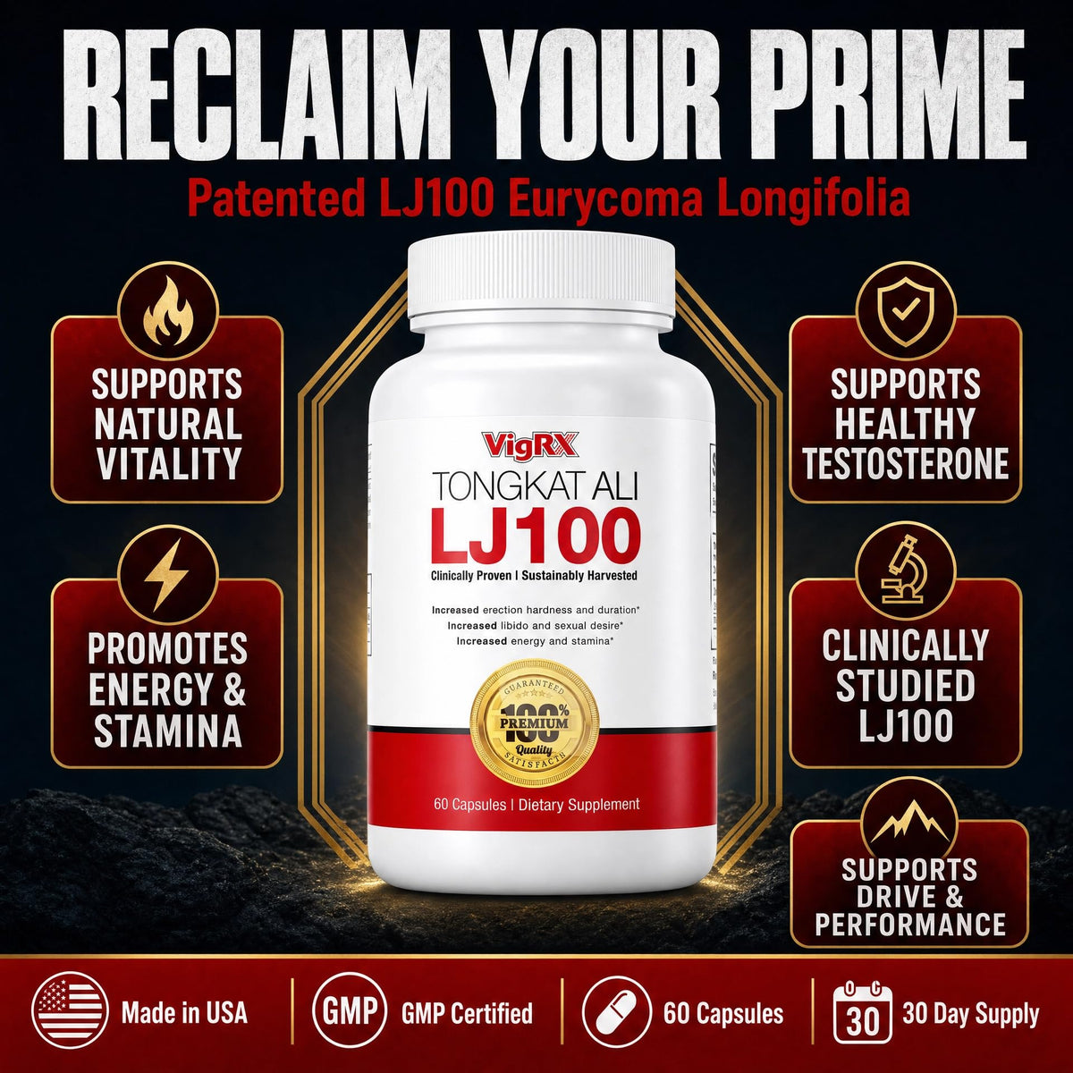 VigRX Tongkat Ali LJ100 for Men - 60 Capsules - image 5