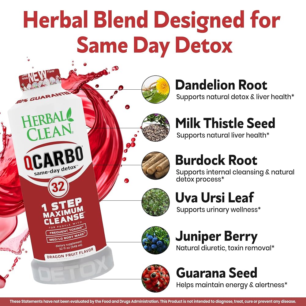 Herbal Clean Qcarbo32 Same-Day Detox Cleanse Drink (32 fl oz) - image 2