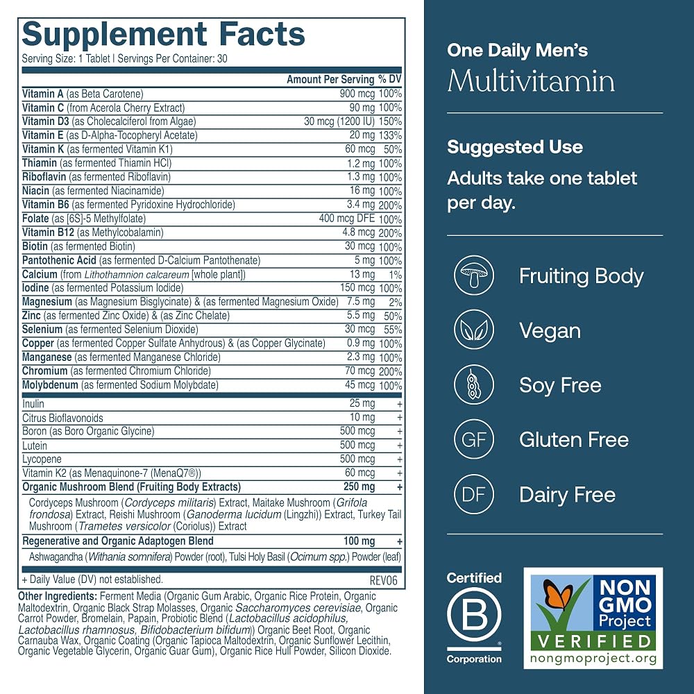 True Grace One Daily Men's & Women's Multivitamin - 60 Vegan Tablets - image 3