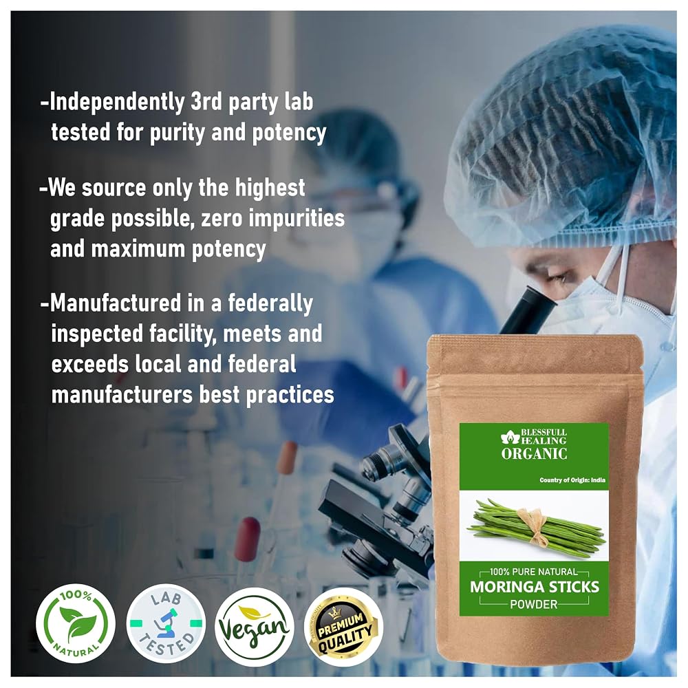Blessfull Healing Organic Moringa Sticks Powder - 200g - image 3