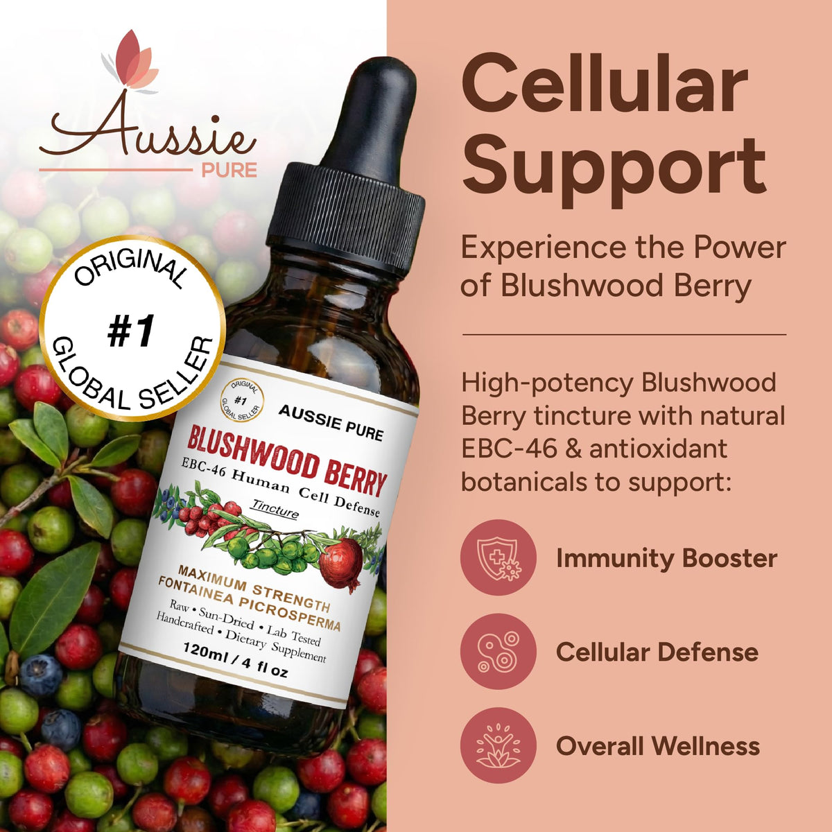Aussie Pure Blushwood Berry Extract EBC-46 Tincture - 120mL - image 2
