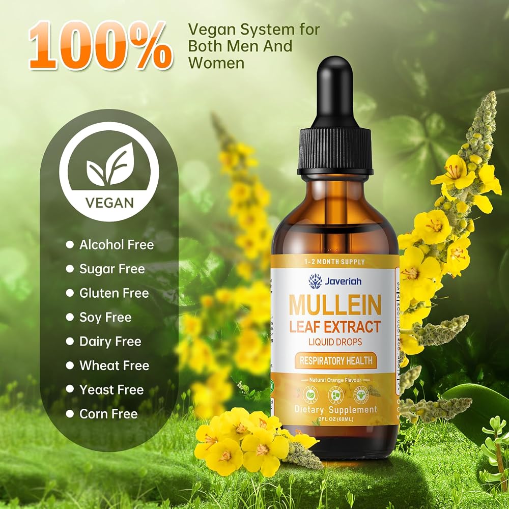 Javeriah Mullein Drops for Lungs Cleanse with Cordyceps