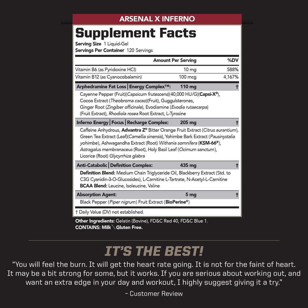 PMD Sports Arsenal X Inferno Thermogenic Fat Burner - 120 Softgels - image 2