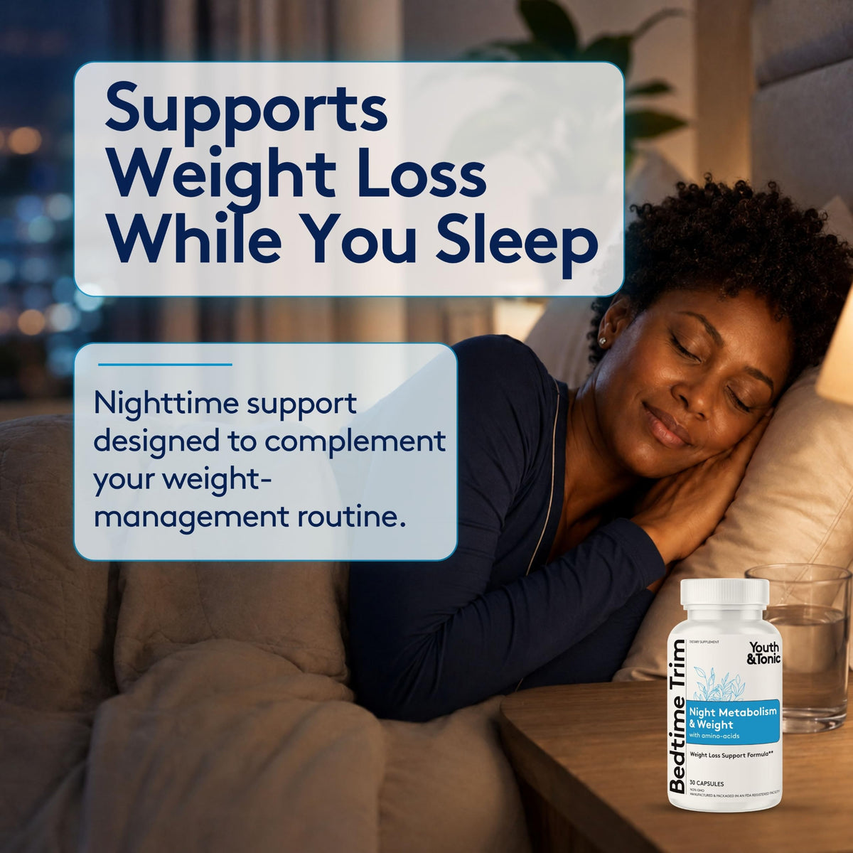 Youth & Tonic Bedtime Trim Weight Loss Pills - 30 Capsules - image 3