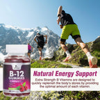 Nature's Nutrition B12 Energy Gummies 3000 mcg per Serving - Extra