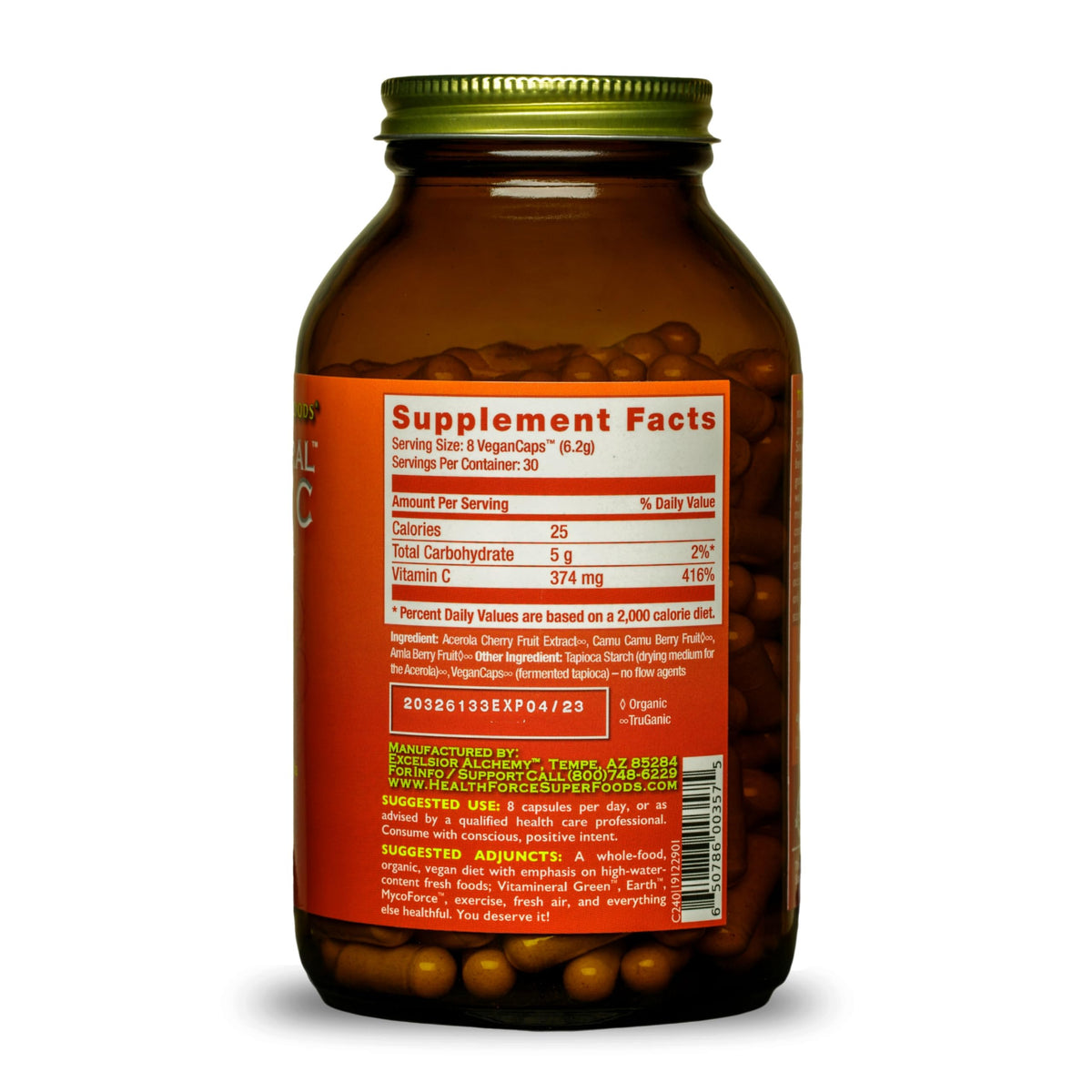HEALTHFORCE SUPERFOODS Vitamin C Immune Support - 240 Vegan Capsules - image 2