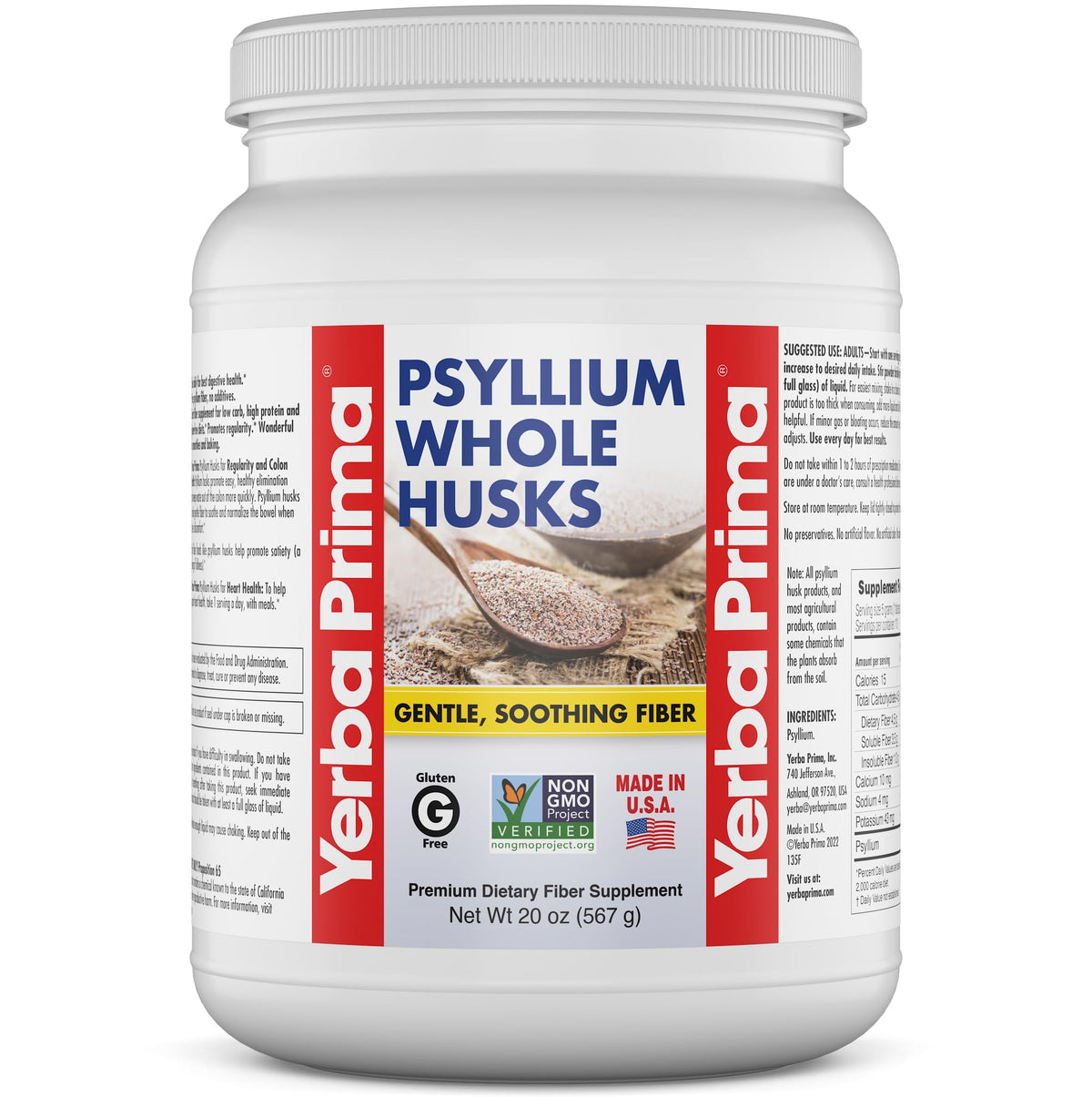 Yerba Prima Psyllium Whole Husks 20 oz