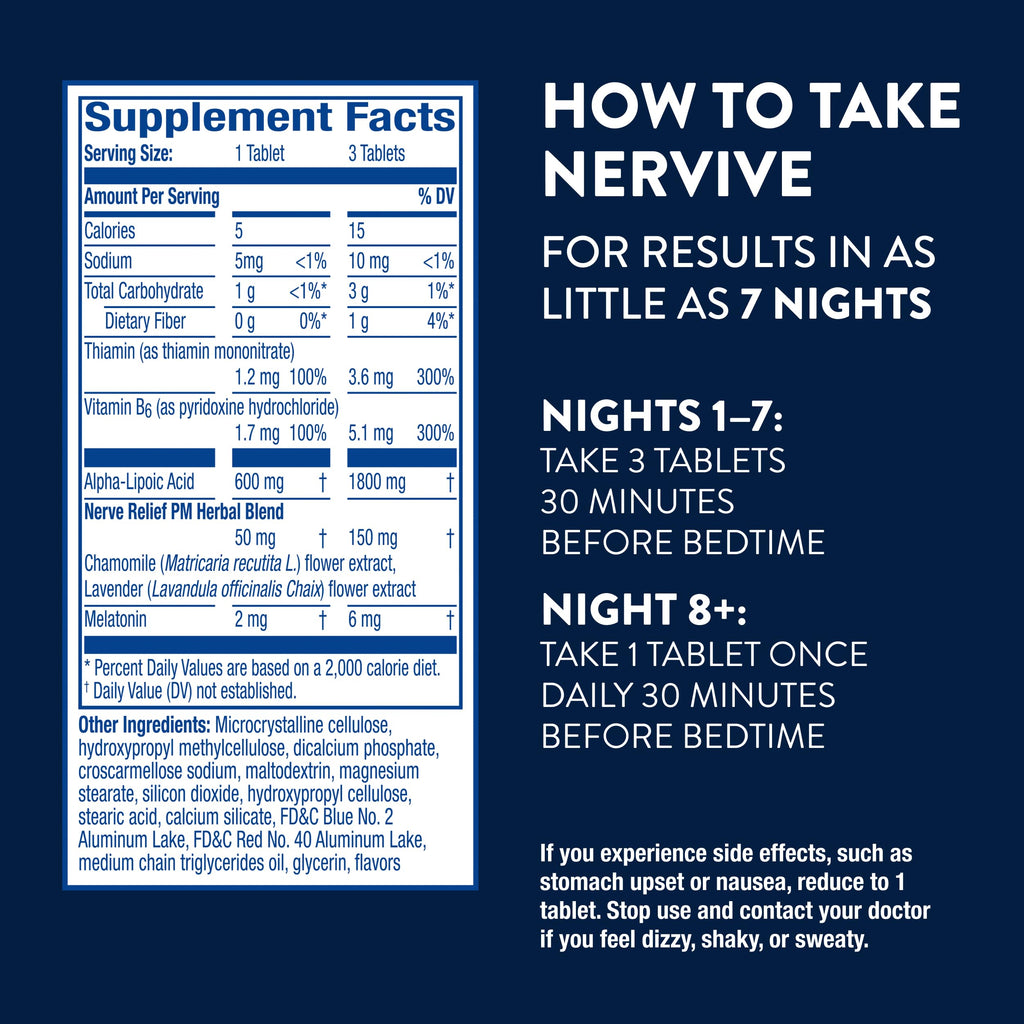 Nervive Nerve Relief PM Sleep Aid with Alpha Lipoic Acid - 30 Tablets - image 5
