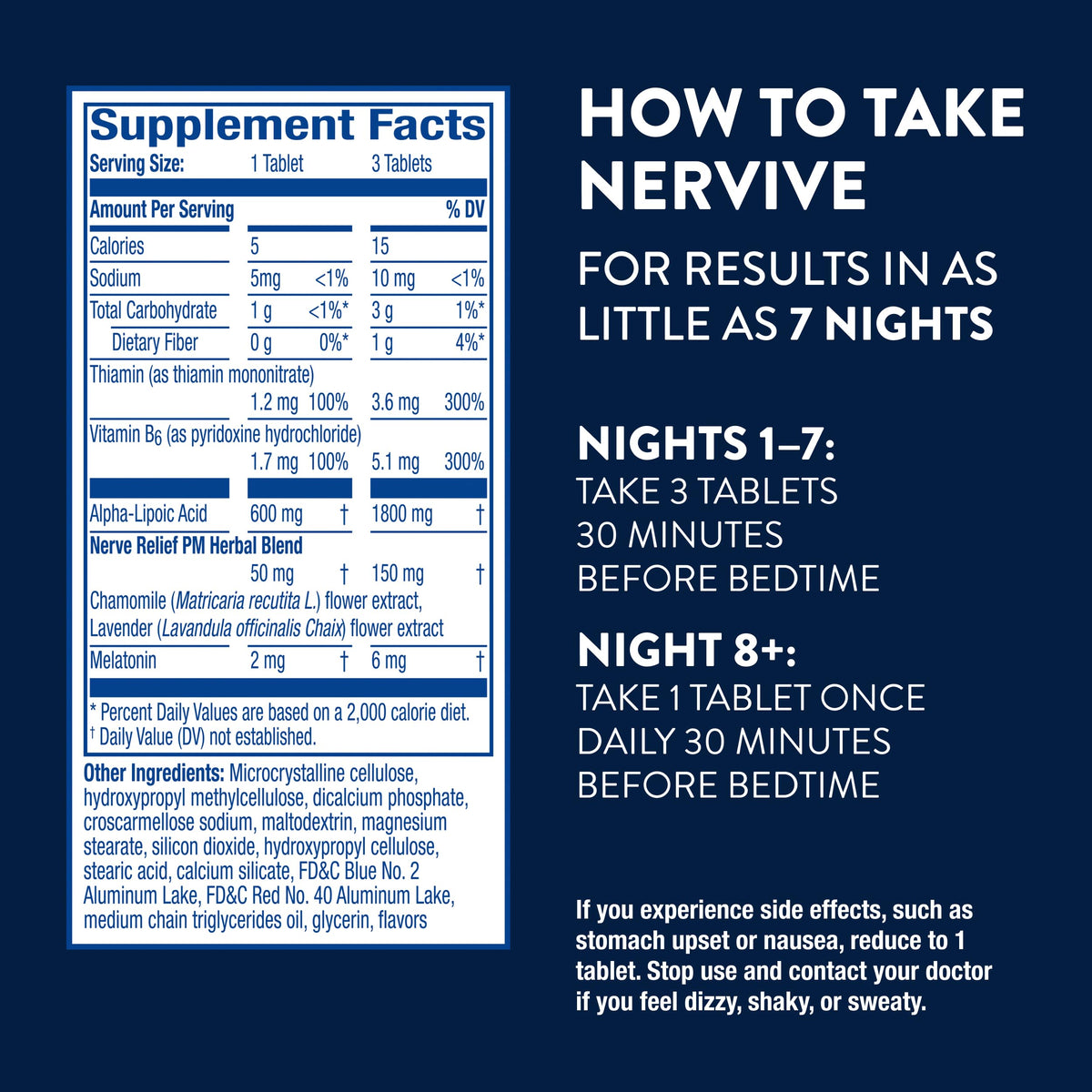 Nervive Nerve Relief PM Sleep Aid with Alpha Lipoic Acid - 30 Tablets - image 5