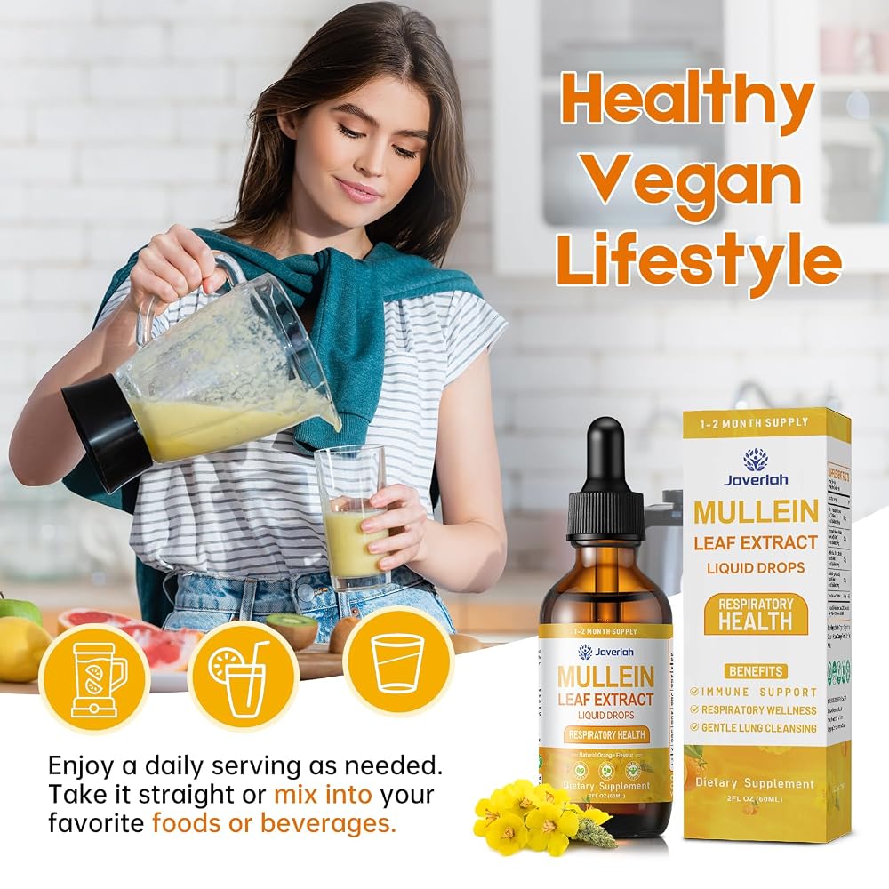 Javeriah Mullein Drops for Lungs Cleanse with Cordyceps