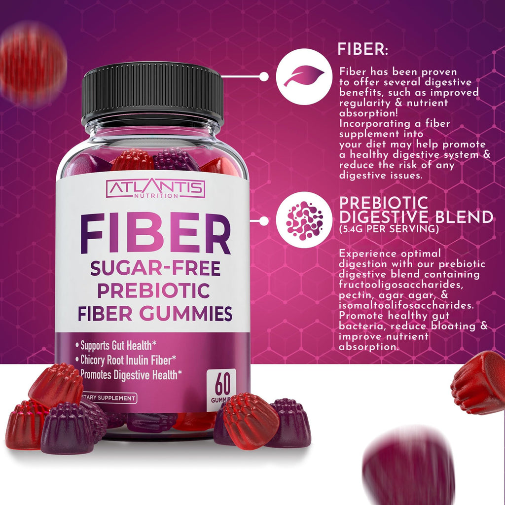 Atlantis Nutrition Sugar Free Fiber Gummies for Digestive Health - 120 Gummies - image 4
