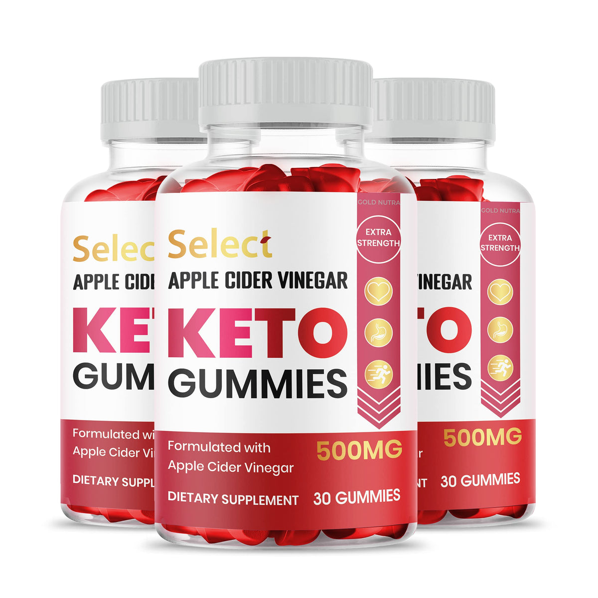 Gold Nutra Select Keto ACV Gummies Maximum Strength - 3 Pack