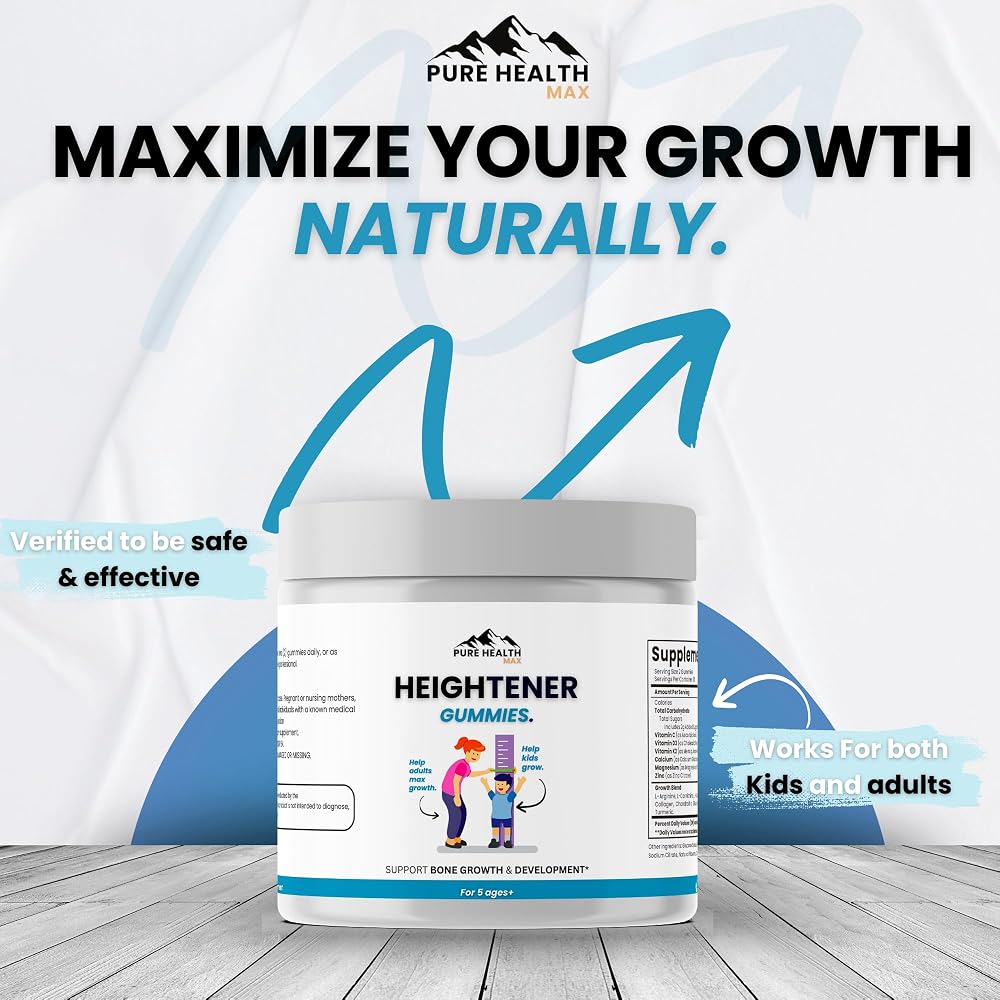 PURE HEALTH MAX Heightener Gummies for Bone Strength - 60 Gummies - image 6
