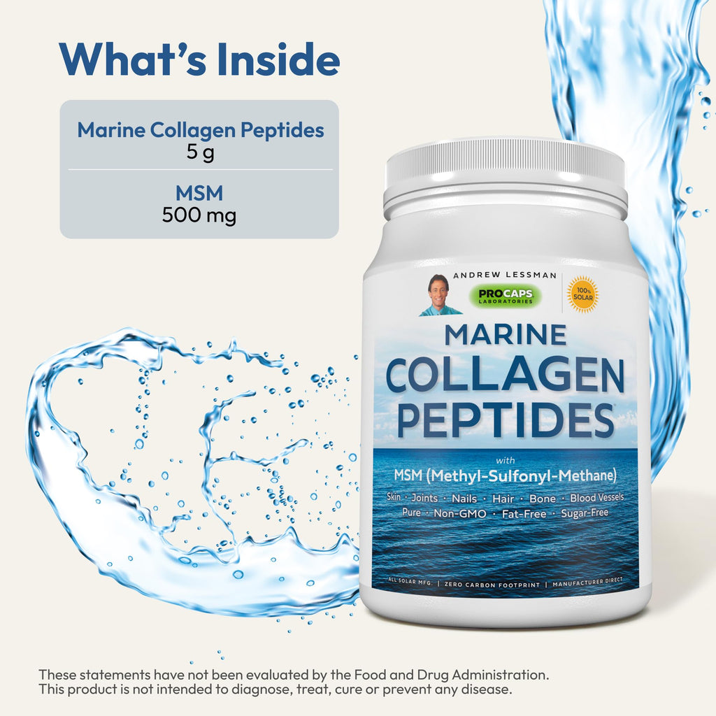 ANDREW LESSMAN Marine Collagen Peptides Powder and MSM Servings