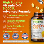 biophix Vitamin D3 5000 IU Softgels - 30 Count - image 5