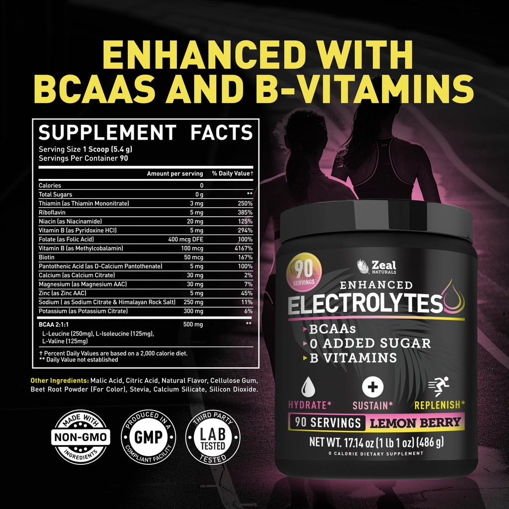 Zeal Naturals Electrolyte Powder - 90 Servings