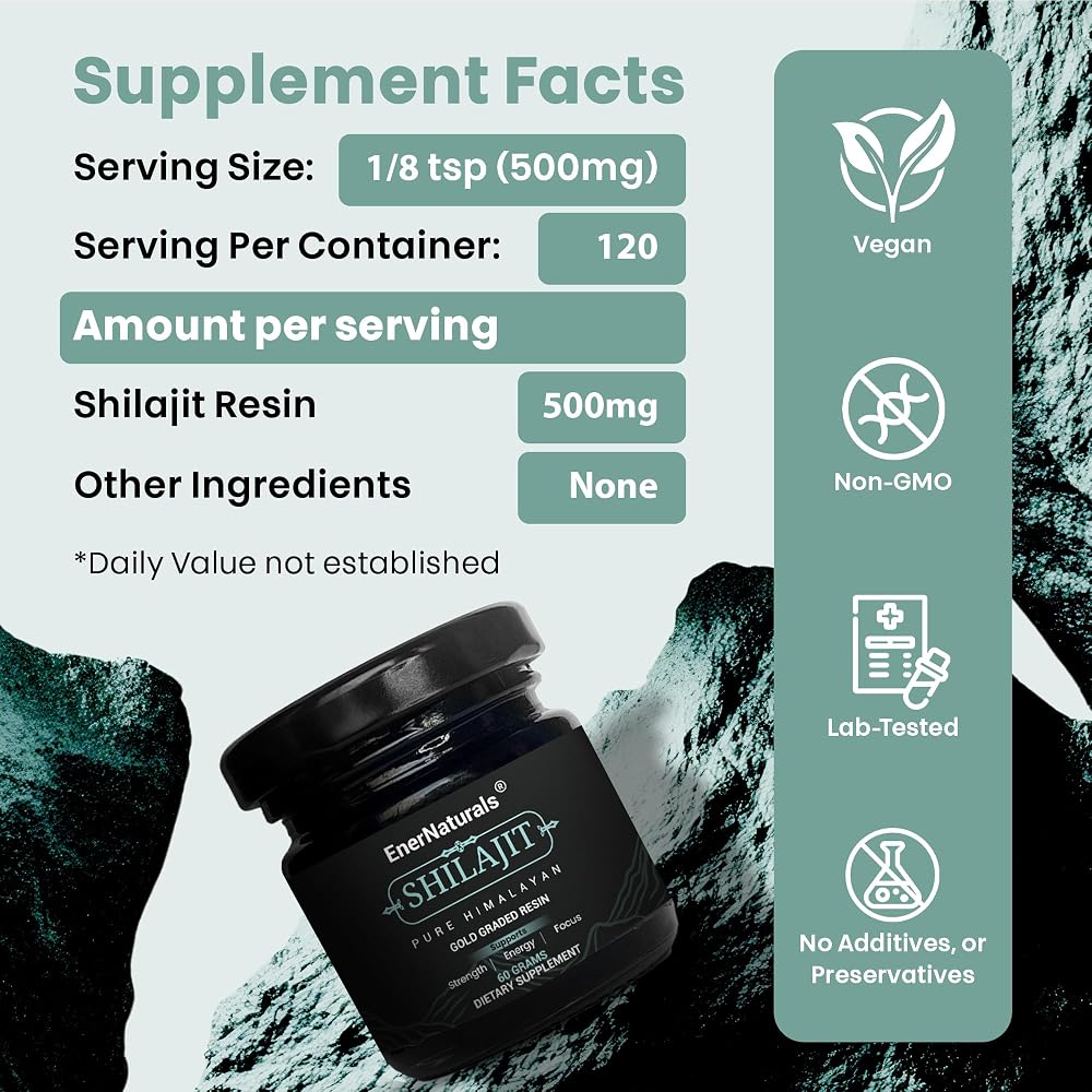 EnerNaturals Pure Himalayan Shilajit Resin for Energy & Stamina - 60g - image 2