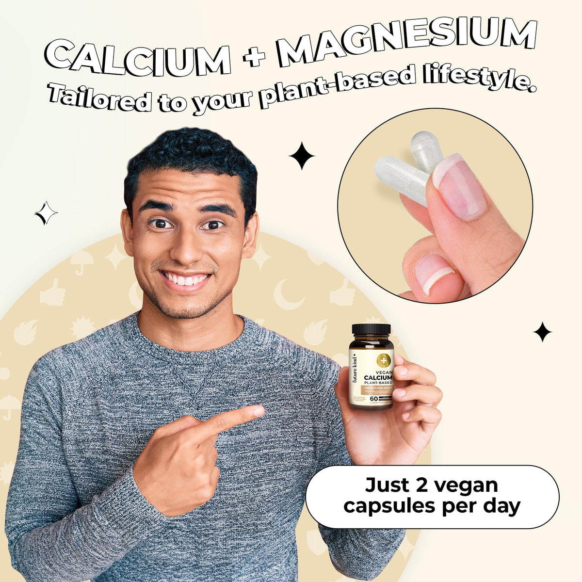 Future Kind Vegan Calcium Supplement for Teeth & Bone Support - 60 Capsules - image 3