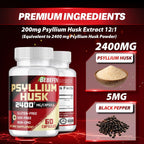 BEBEFEN Psyllium Husk Capsules 2400mg with Black Pepper - 60 Capsules - image 5