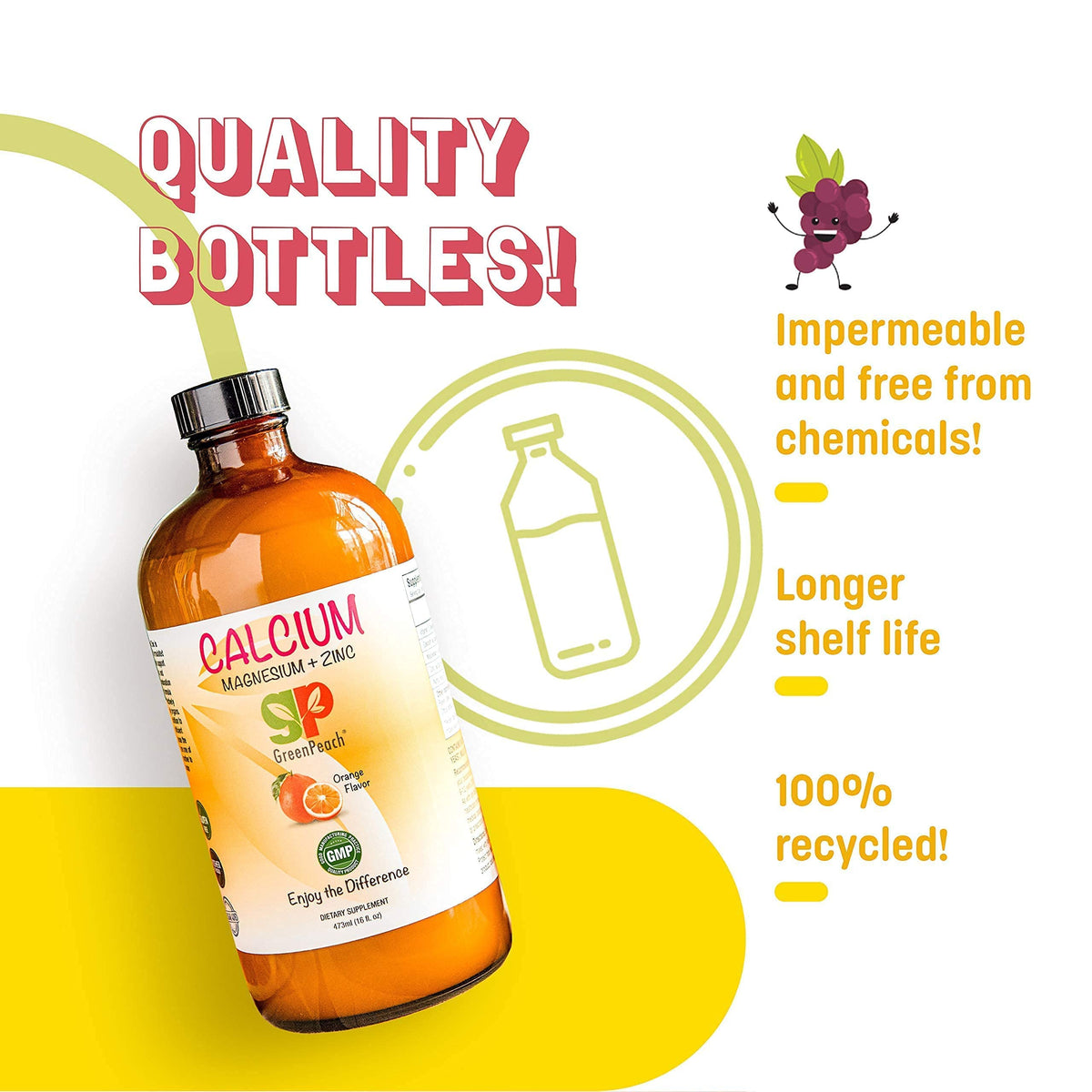 GreenPeach Organic Liquid Calcium Supplement for Kids
