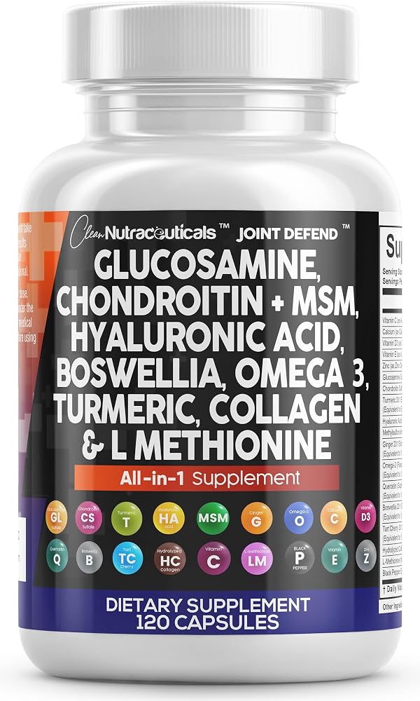 Clean Nutraceuticals Glucosamine Chondroitin MSM 1500mg with Turmeric