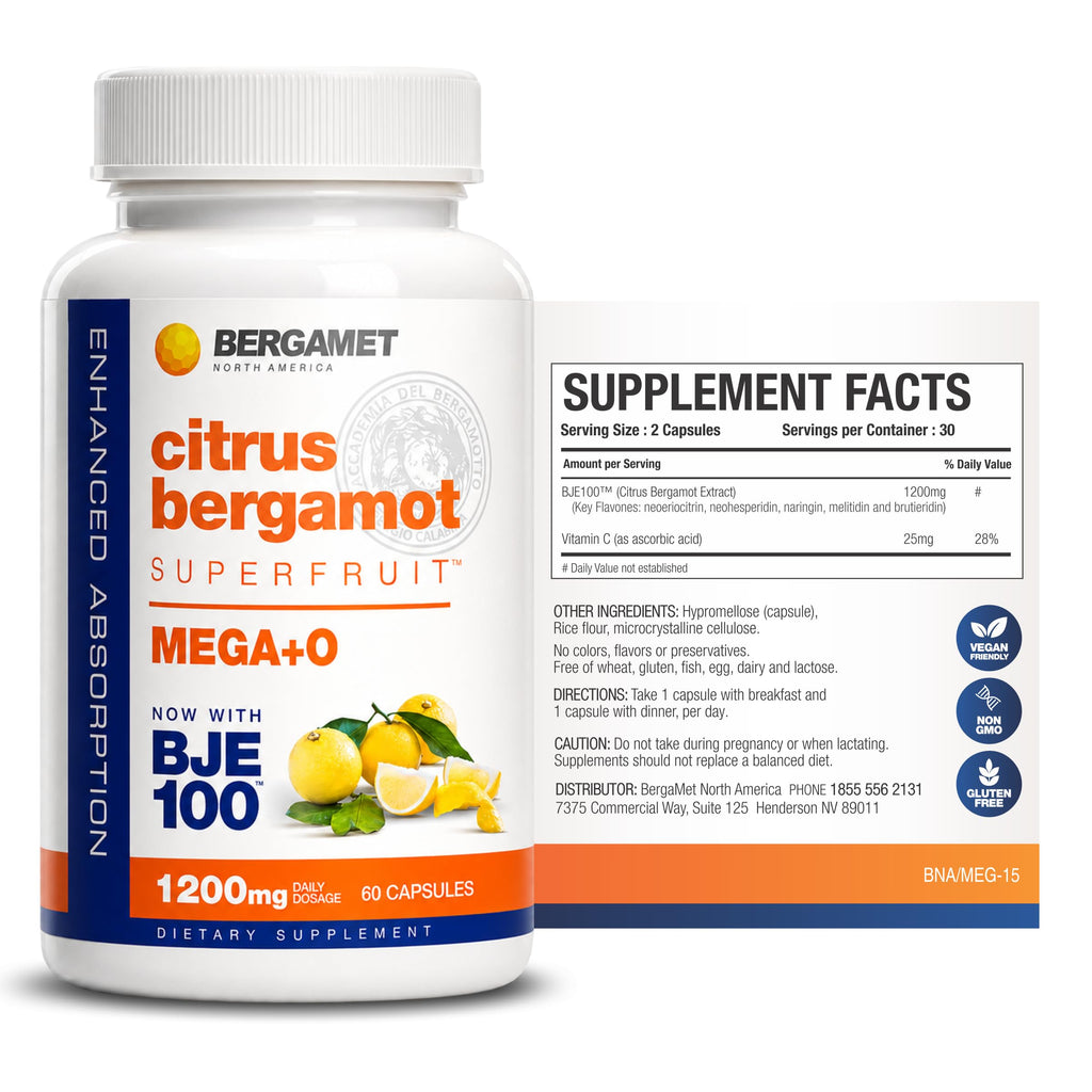 BergaMet Citrus Bergamot Supplement 1200mg - 120 Capsules - image 2