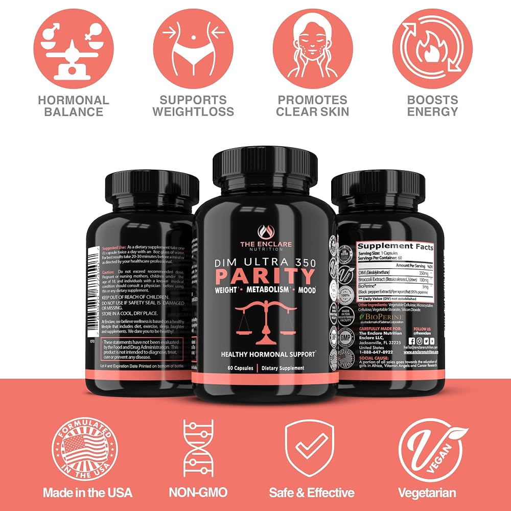 ENCLARE DIM Supplement 350mg Hormone Balance - 60 Capsules - image 6
