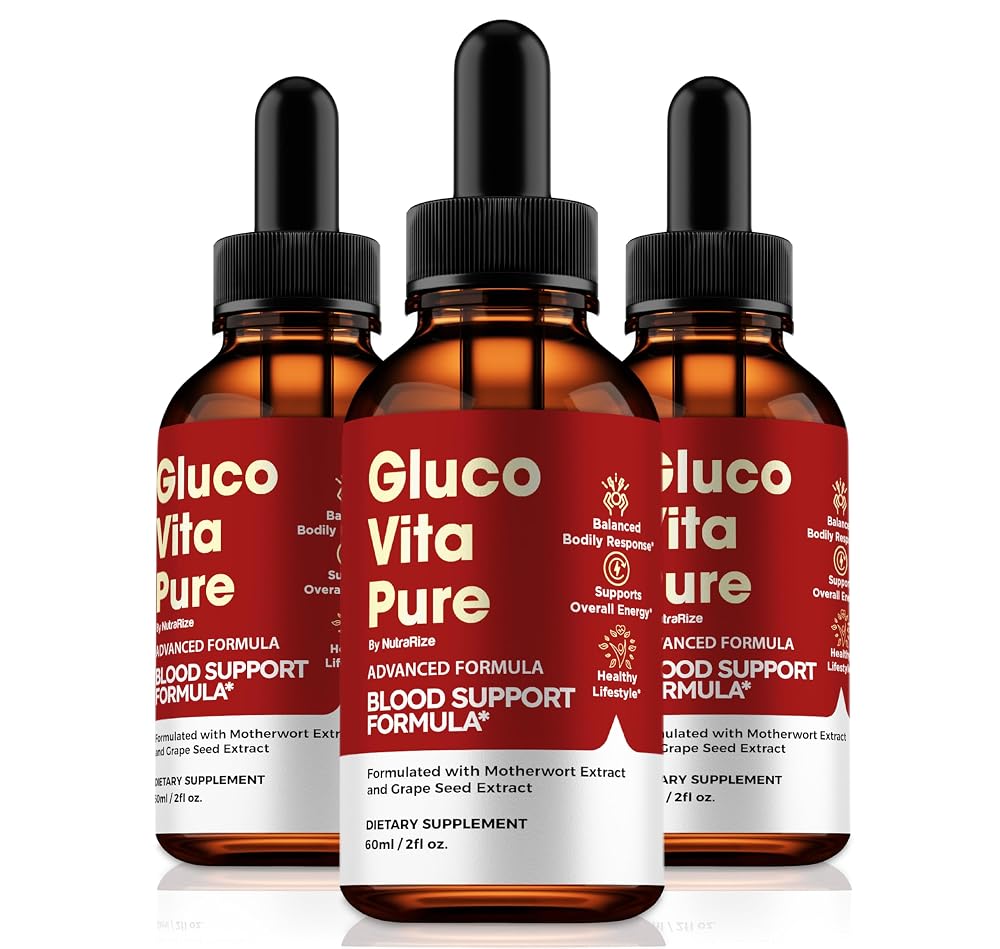 NutraRize GlucoVita Pure Extract Drops for Circulation Support - 3 Pack